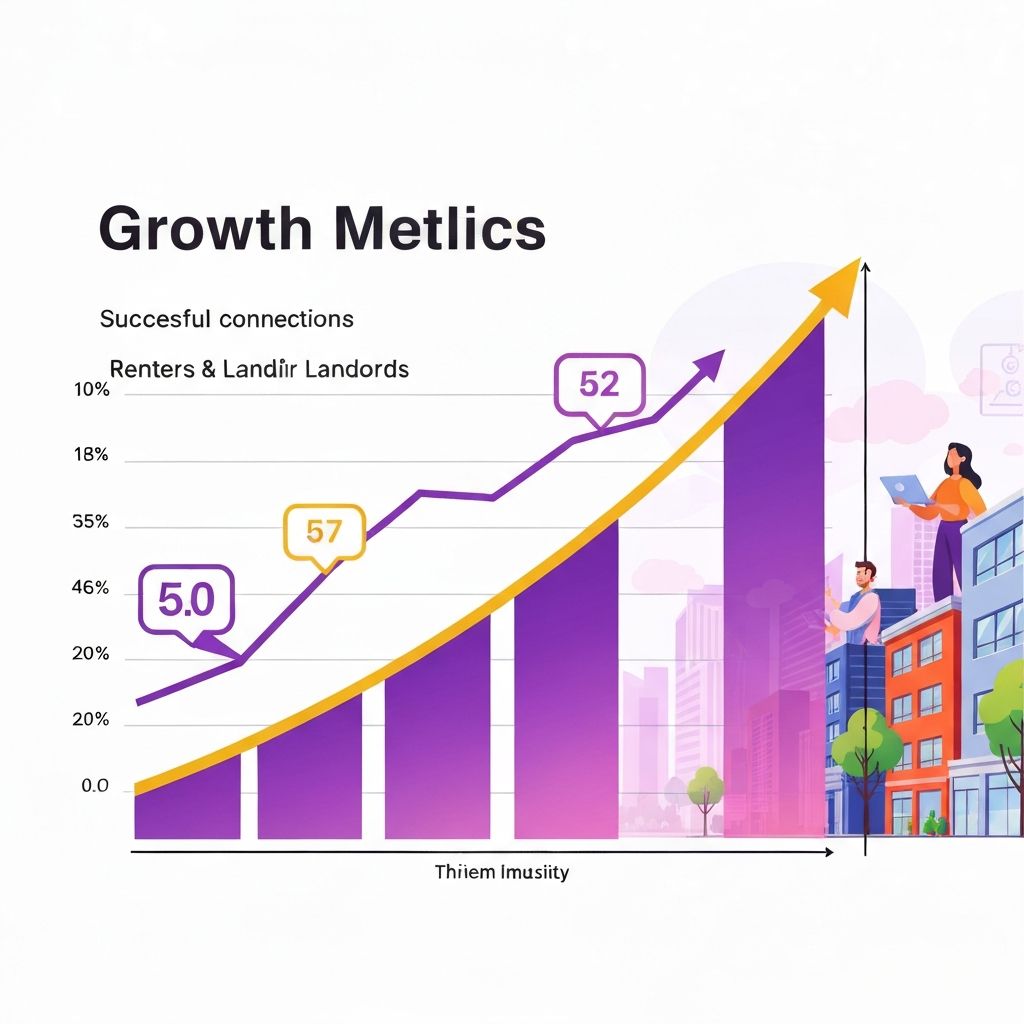 Growth metrics showing upward trending graph and community thriving